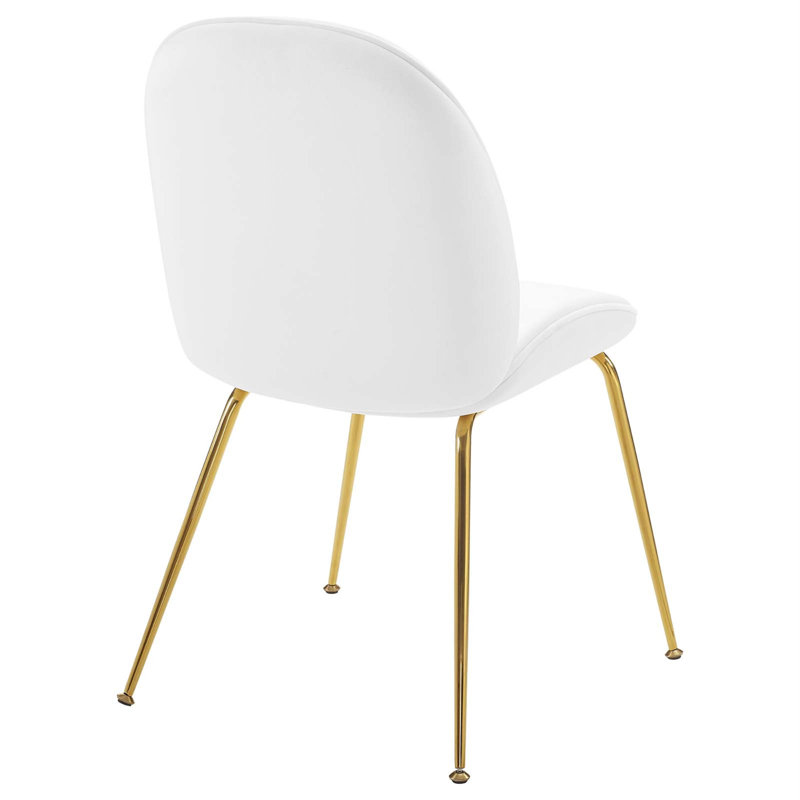 Chaise de salle à manger Scoop Gold, Blanc