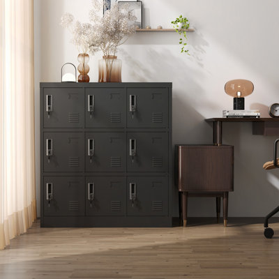 Casier de rangement pour employés 9 portes, casiers en métal pour bureau, salle de sport, école et maison avec fente pour carte