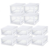 Sterilite 27 Qt (4 Pk) & 16 Qt (6 Pk) Stackable Plastic Storage Drawer Container