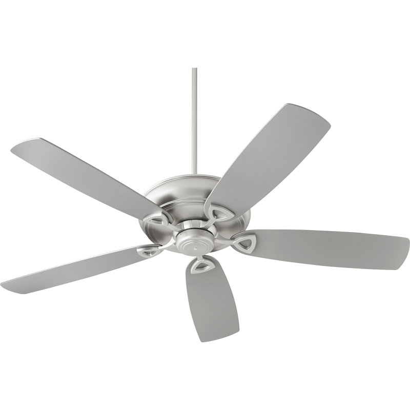 Ventilateur de plafond standard à 5 pales 62 po avec chaînette Carin, Nickel satiné