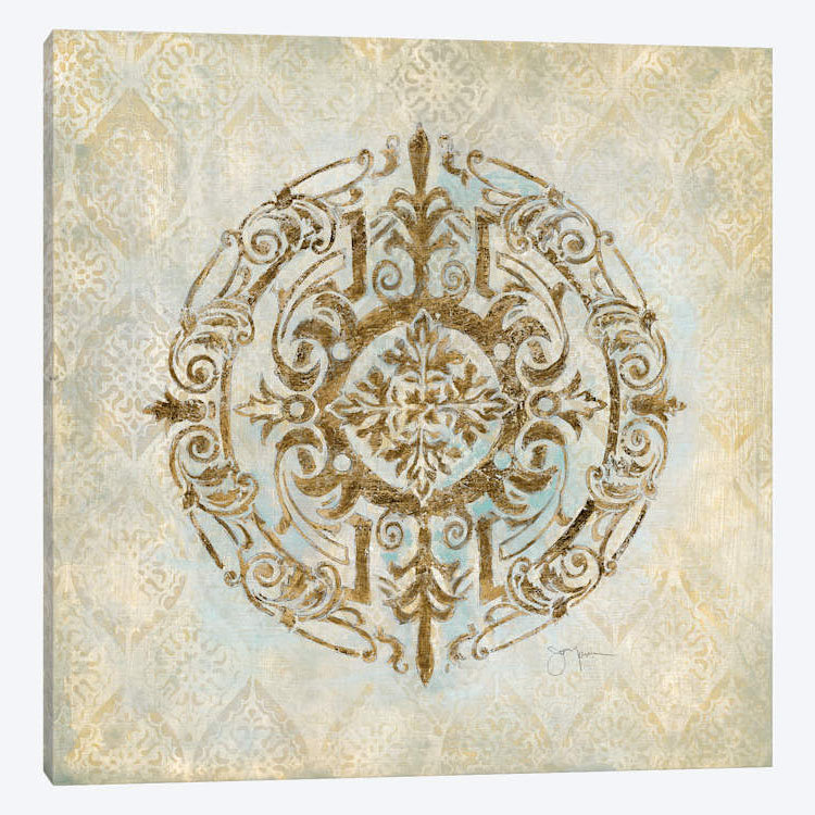 « boho médaillon i », reproduction d’impression sur toile, H 12 po x l 12 po x P 0,75 po, Pas de tapis, Toile tendue
