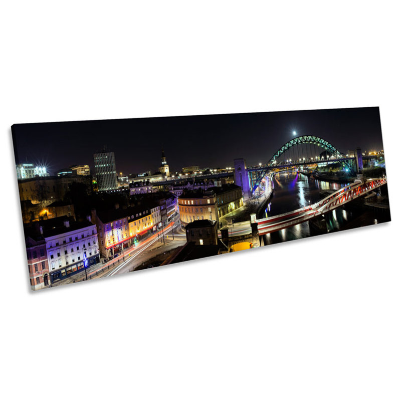 Newcastle Tyne Bridge Quayside - Wrapped Canvas Panoramic Art Prints, 60.96cm H x 182.88cm W x 4cm D