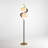 French Vintage-Style Solid Wood, Iron & Glass Floor Lamp