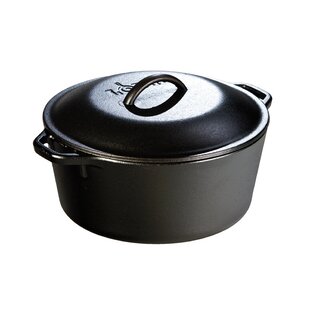 Mason Craft & More 5QT Covered Dutch Oven Cast Iron - Black, Pre-Seasoned,  Induction Compatible, Lid Included in the Cooking Pots department at
