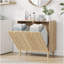 Panier à linge incliné avec panier intérieur amovible, panier à linge dissimulé, armoire de rangement pour salle de bain, support de rangement autoportant, couleur chêne