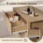 Commode 5 tiroirs cannelée, commode en bois avec larges poignées en métal, grande commode de rangement à profil courbé