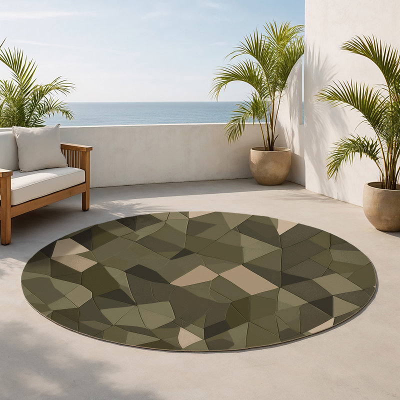 Tapis intérieur et extérieur Vector Ridge, Rond 5 pi