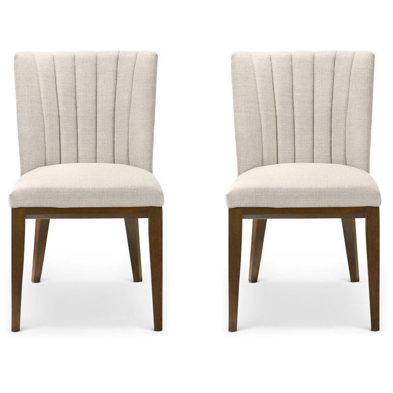 Keyonn 19.5'' H Tufted Fabric Upholstered Side Chair, Beige