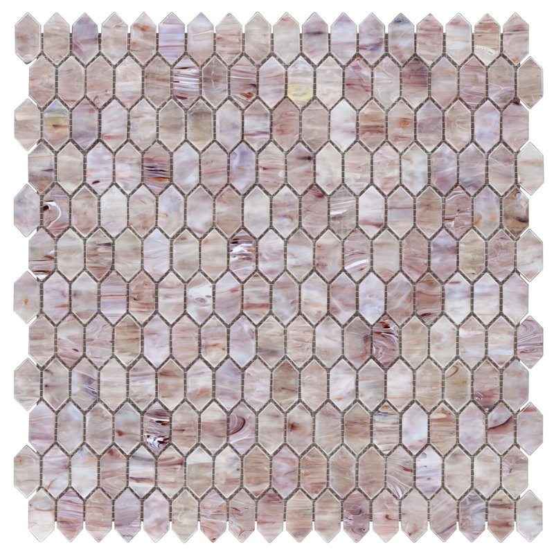 Carrelage mural mosaïque en verre poli 11,61 po x 11,73 po Glimmer, Lilas irisé