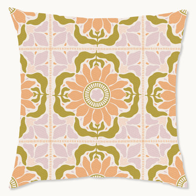 Coussin décoratif en polyester floral