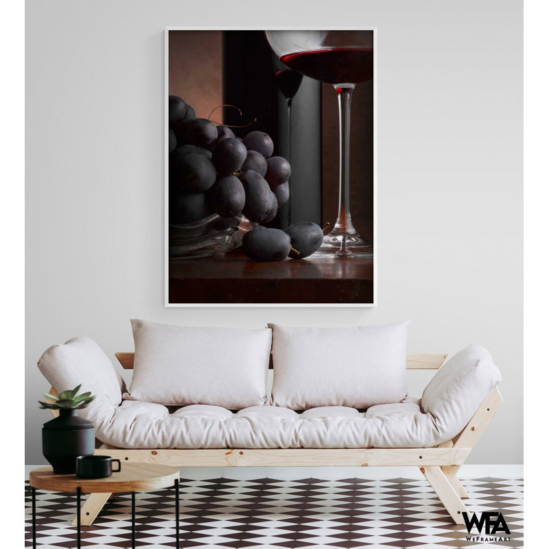 «Black Grapes» par Barry Seidman, impression d'affiche de raisin, décor de verre à vin, décoration murale élégante, petit restaurant