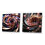 Or et rose hypnotique abstrait spirale I - ensemble de 2 décorations murales spirales abstraites-102568839-102568834