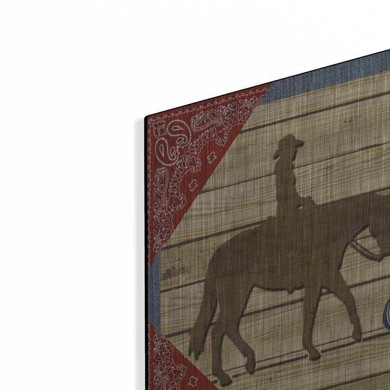 Art mural en métal luxueux «Farm Life 7» par Jean Plout, 16 po x 12 po, 16 po x 12 po