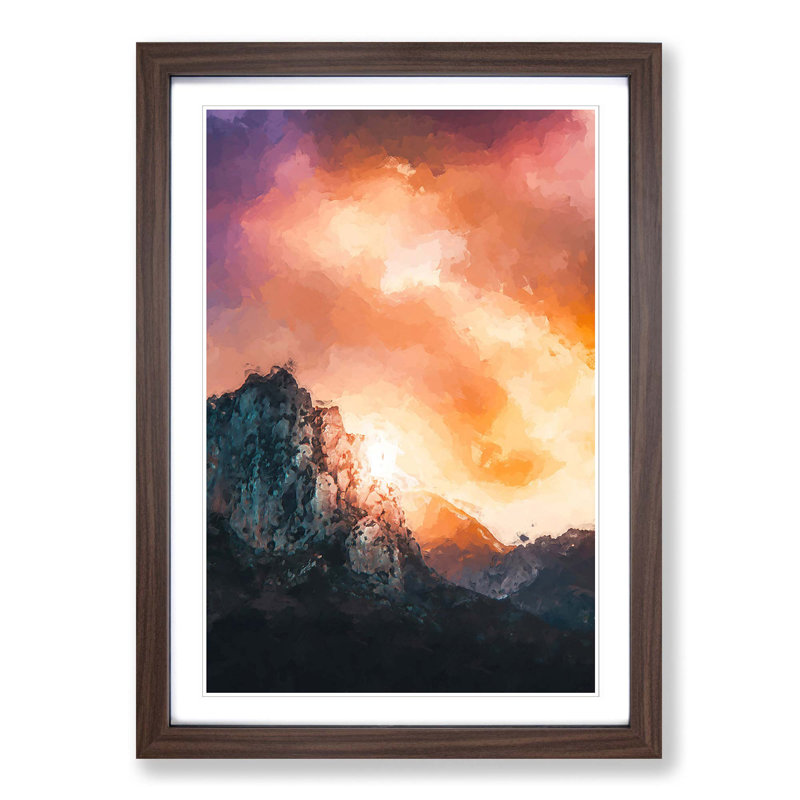 Mountains in Morocco in Abstract - Picture Frame Graphic Art Print, Walnut Framed, 36cm H x 27cm W x 2cm D