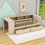 Lit en bois à deux tiroirs Northup avec station de charge et tablettes-879577632-879577633