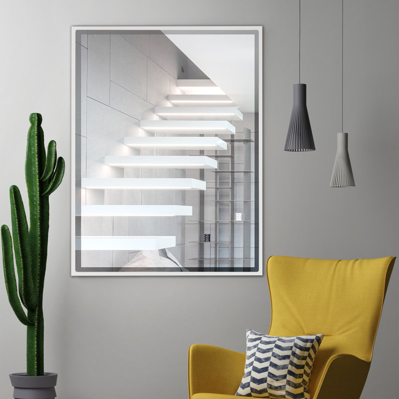 Bugarin Rectangle Mirror, 24.62" H x 30.62" W, Linen White