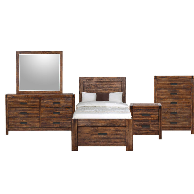 Mork Solid Wood Piece Bedroom Set