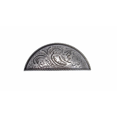 Engraved Flower 3'' Center to Center Cup/Bin Pull