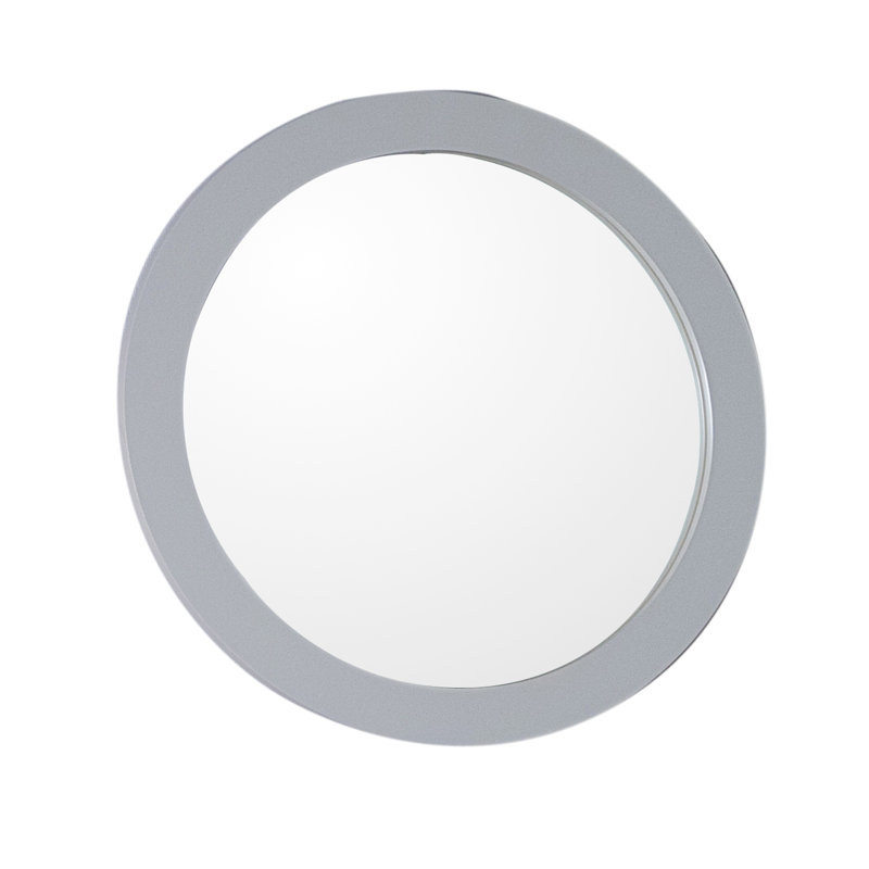 Kley Round Wall Mirror, Light Gray