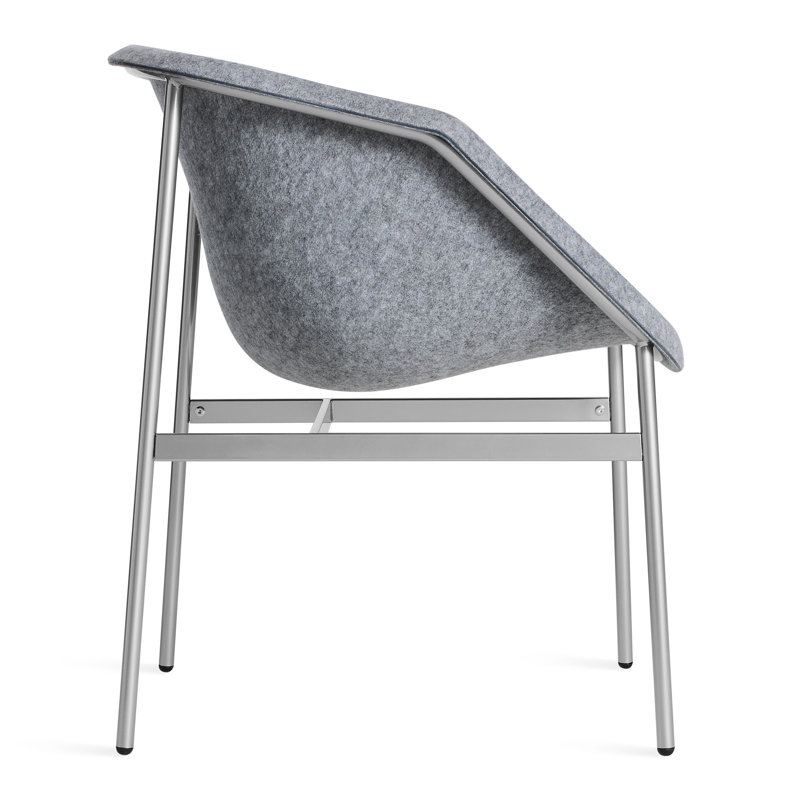 Past Life Upholstered Arm Chair, Silver, Light Gray