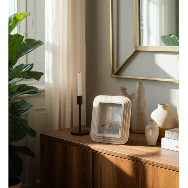Sagebrook Home 5X7 Duval Marble Photo Frame, 4" x 6"