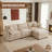 Eyisean 102" Chenille Modular Sectional Sofa with Ottoman, 3-Seater L Shape Cloud Couch with Upholstered & Pillow, Comfy Sleeper Sofa for Living Room, Bedroom, Office, Apartment, Easy Assembly-828026291-1043741556