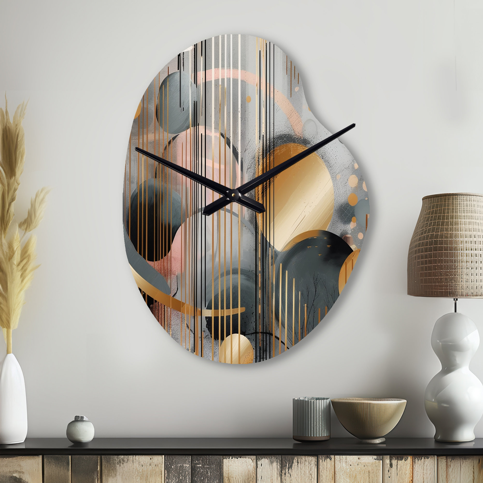 Design Art Abstract Shapes And Lines III - Marble Unique Shape Metal ...