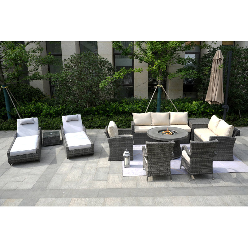 Areefa 10 - Person Patio Conversation Set with Cushions