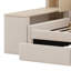 Lit de jour rembourré avec tiroirs, tablettes, armoires rabattables et table d'appoint-114221926
