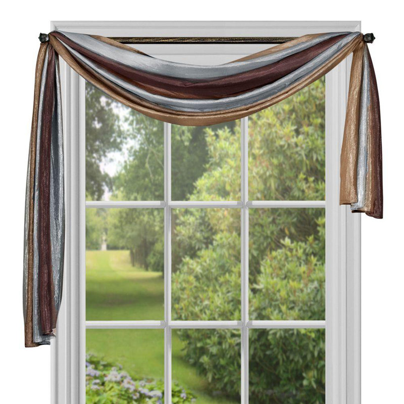 Velia Sheer Window Scarf, Chocolate