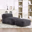 Grand fauteuil à billes avec mousse à mémoire de forme, tissu en velours côtelé et repose-pieds - sans assemblage-414771422