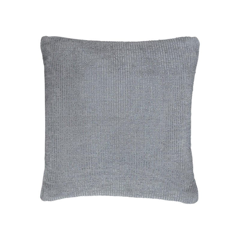 Larae 20'' Gray Textured Square Throw Pillow
