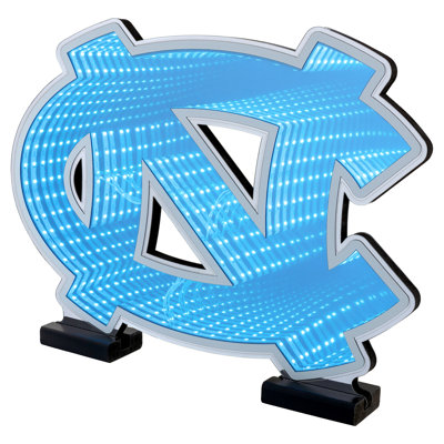 Logo lumineux DEL Infinity de l'équipe NCAA de Caroline du Nord (Sporticulture) - Effet lumineux 3D, présentoir en acrylique avec prise UL et support