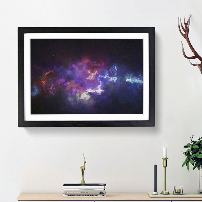 Universe Vol.37 in Abstract - Picture Frame Graphic Art Print, 62cm H x 87cm W x 2cm D, Black Framed
