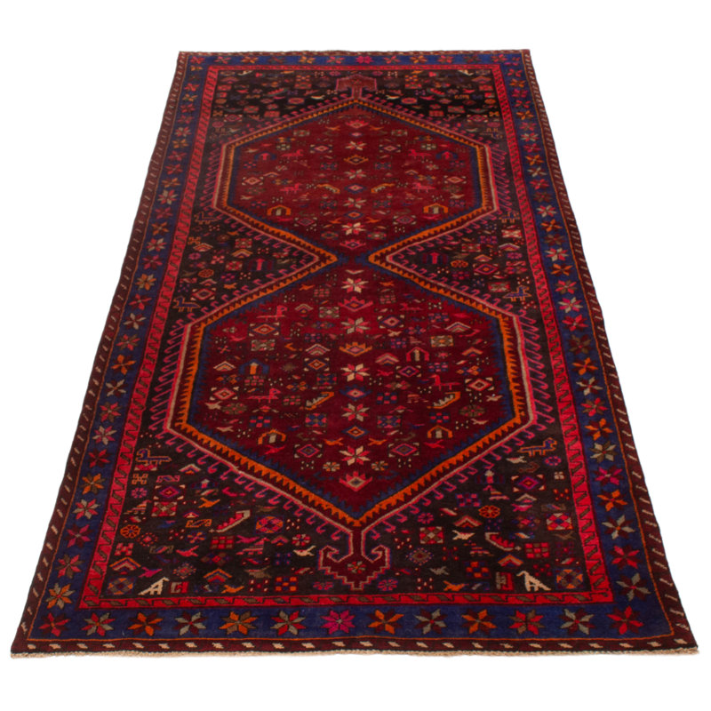Zackerias One-of-a-Kind 4'8" X 9'9" 1990s Runner Wool Area Rug Red