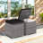 2PCS Patio Rattan Ottomans Seat Side Table Storage Box Footstool with Cushion Black-1962808542