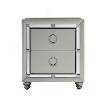 Table de chevet argentée CHLOE GEMSTONE