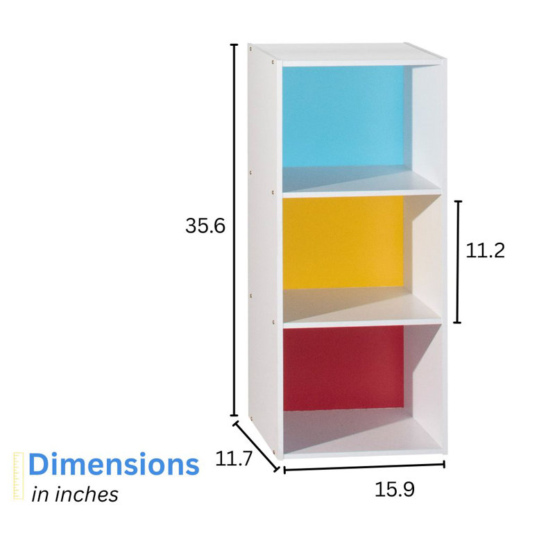 Bibliothèque haute avec rangement ouvert pour la maison ou le bureau, (3 tablettes) H 35,62 po x l 15,9 po x P 11,7 po