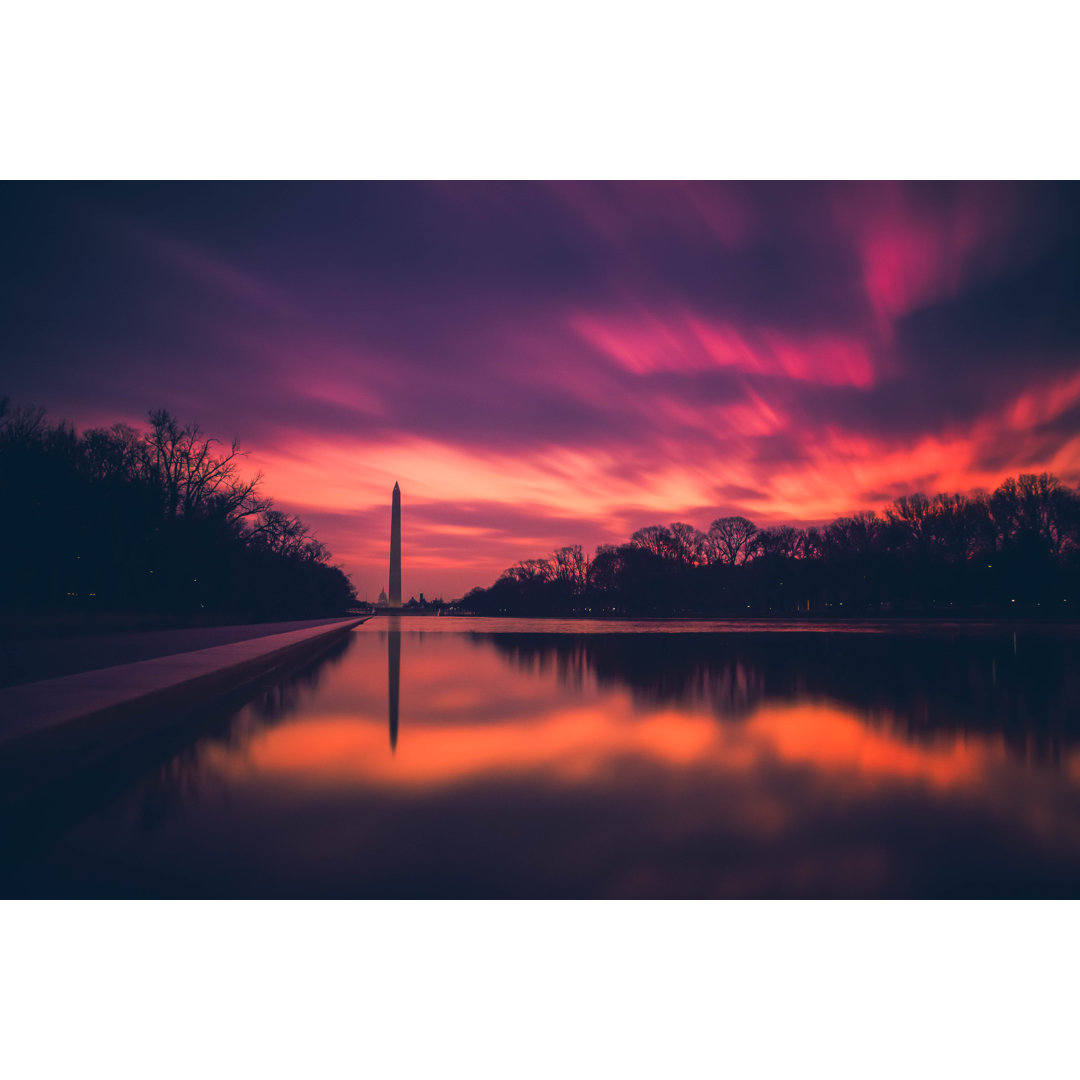 Sunrise With The Washington Monument by Jesse Stafford - Wrapped Canvas Print