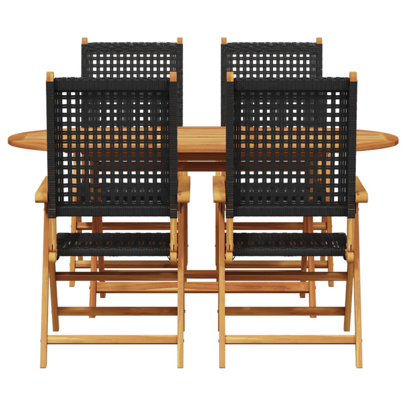 Ensemble repas 5 pièces vidaXL, Beige/brun, 4