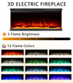 3‑Sided View Electric Fireplace Mantel with Open Storage, 9‑Colour Flame, Cool Touch Heater