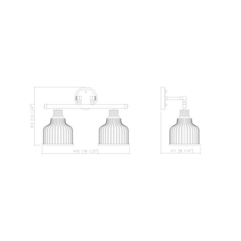 Warrenton - nickel satiné à 2 lumières