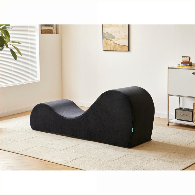 Pour la détente dans le salon intérieur, ce fauteuil à billes ergonomique simple en polyuréthane tonique noir