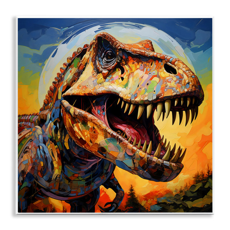Plaque murale Roaring Dinosaur Vibrant