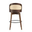 Ensemble de 2 tabourets de bar d'intérieur en bois Como, finition noyer foncé avec revêtement noir-986121583