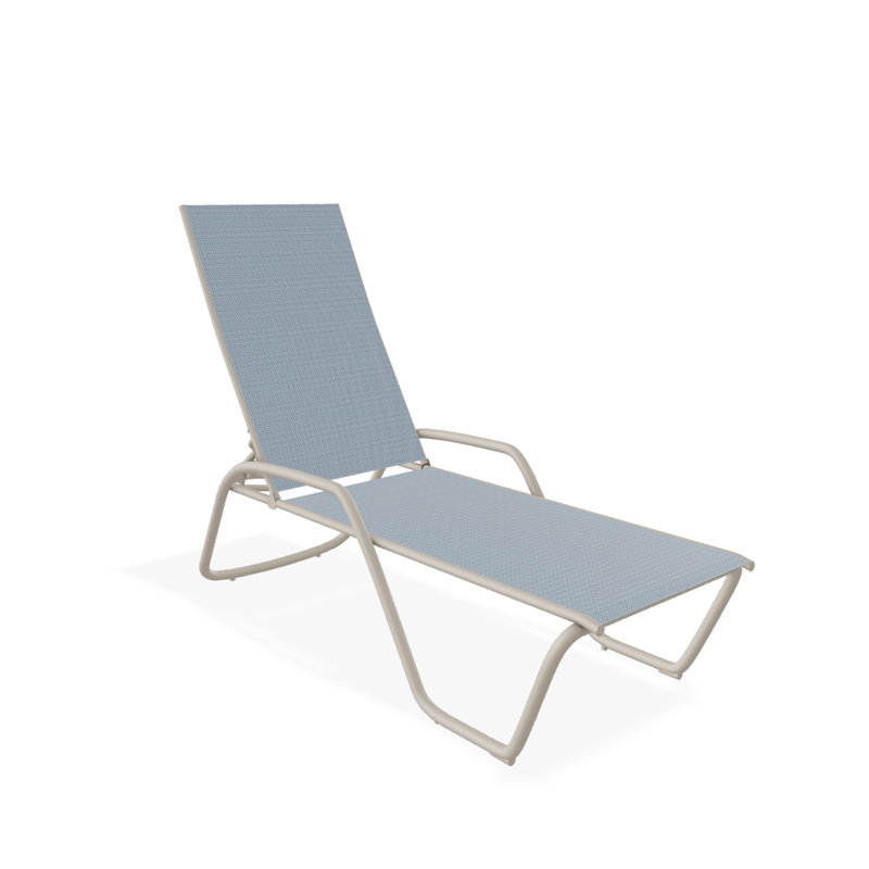Outdoor Rust-Resistant Metal Chaise Lounge, Textured Desert, Jay