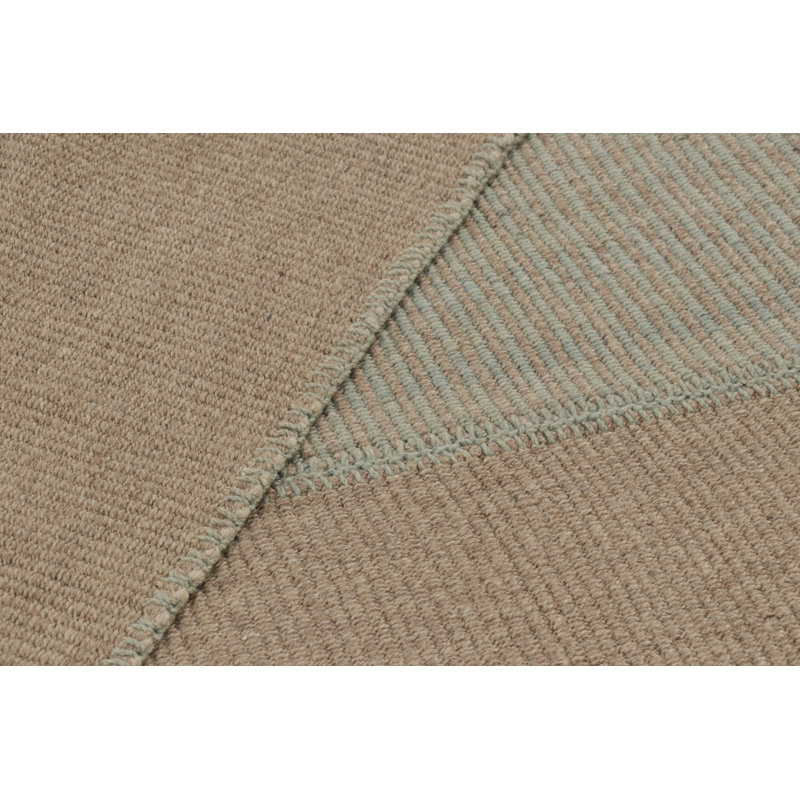 Rug & Kilim’S Oversized Modern Kilim With Textural Beige And Mint Green Stripes
