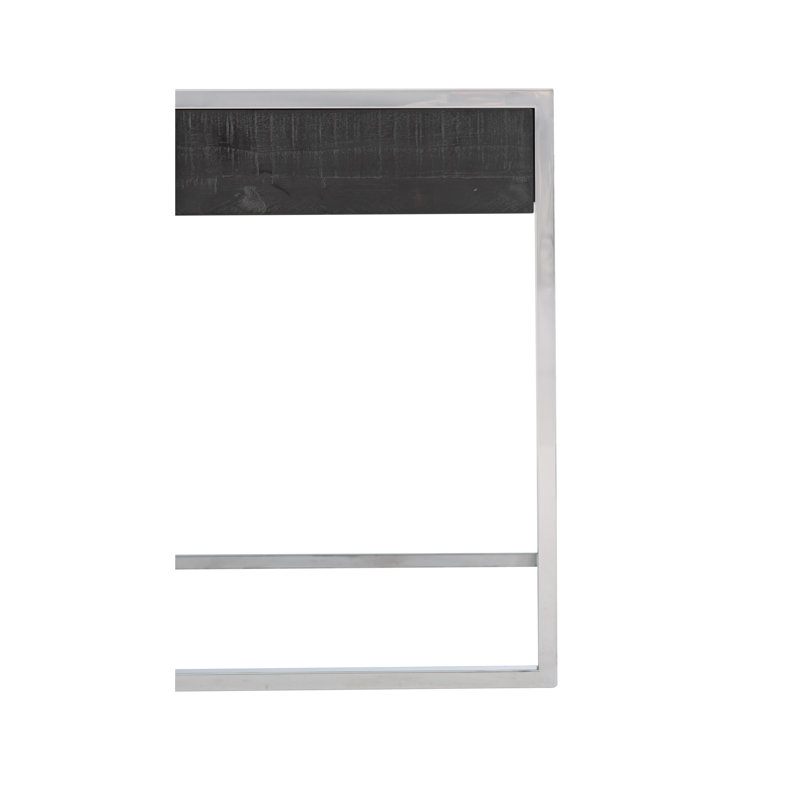 Loft Urban Transitional Black Wood & Metal Rectangular End Table