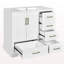 Meuble-lavabo traditionnel 36 po avec lavabo en céramique, armoire de salle de bain blanche avec deux portes à fermeture douce et quatre tiroirs-78563349