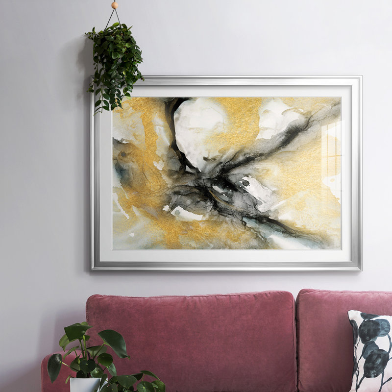 Golden Harmony encadré, impression encadrée avec biseau mat et verre, Argent, H 30 po x l 44 po x P 1,5 po